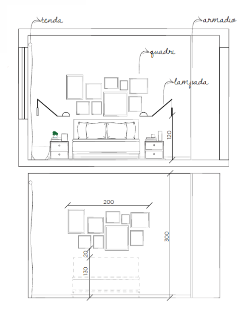 le pareti della camera da letto