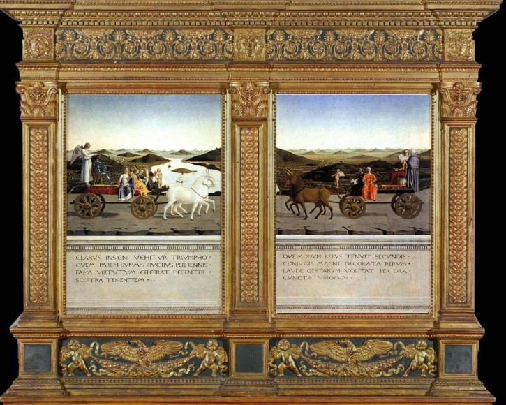 doppio ritratto dei duchi di urbino di piero della francesca- retro