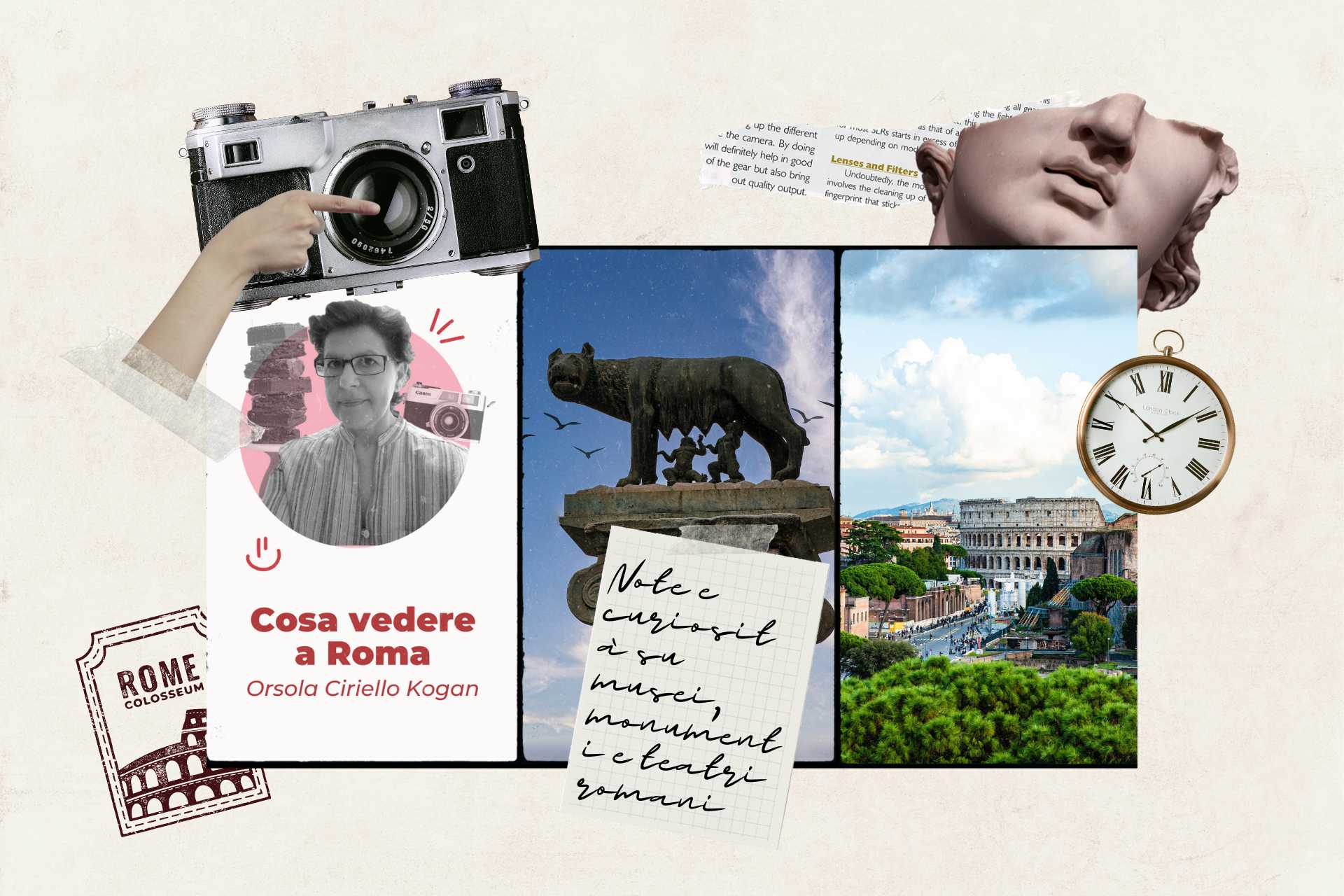 Musei, teatri e monumenti di Roma (collage)